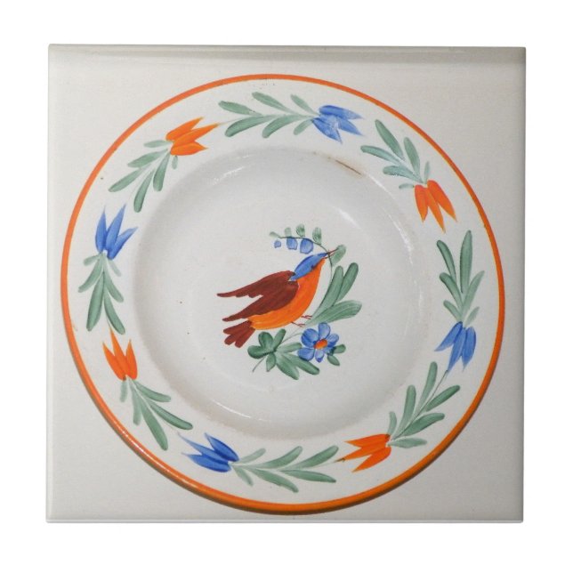 Azulejo Pájaro de arte folclórico (Frente)