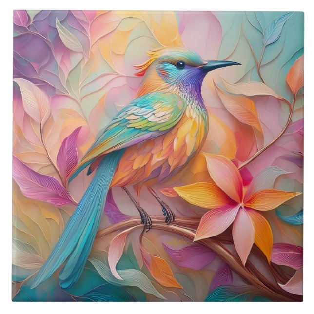 Azulejo Pájaro de la Fantasía del Songbird Throet Violet (Frente)