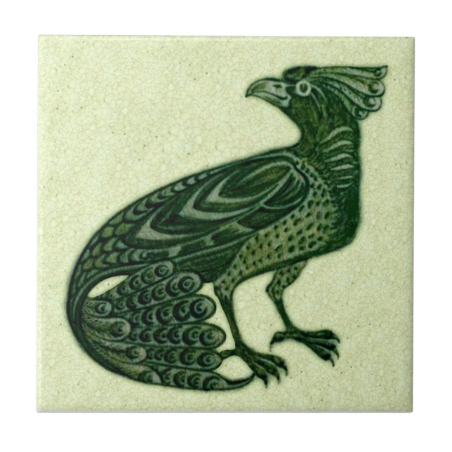 Azulejo Pájaro de pavo real verde de Morgan (Frente)