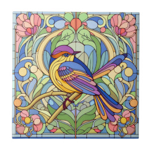 Azulejo Pájaro de vidrio contenido