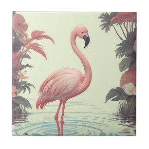 Azulejo Pájaro rosado Flamingo