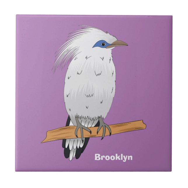 Azulejo Pájaro tropical exótico de Bali Mina (Frente)