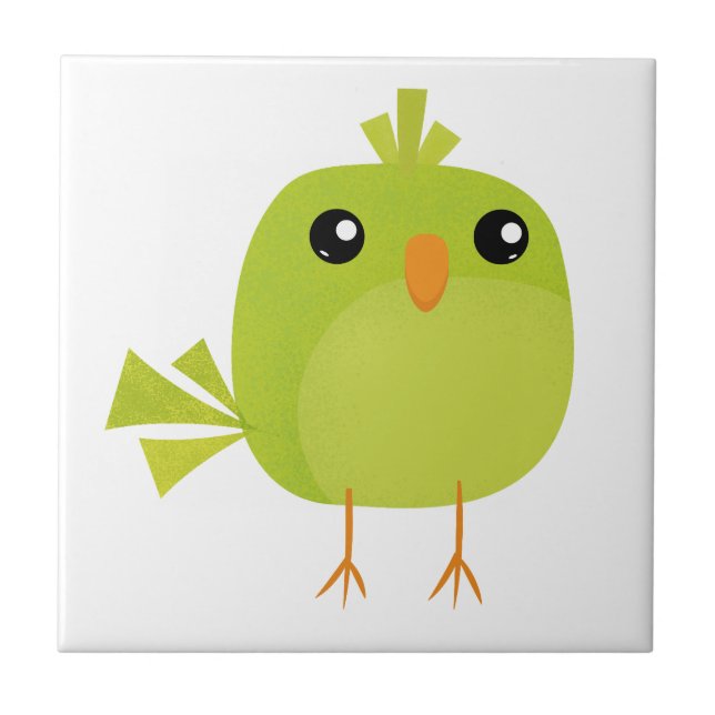 Azulejo Pájaro Verde Dibujos Animados   (Frente)