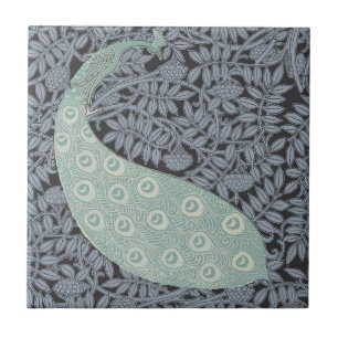 Azulejo Pájaro Vintage clásico de Peacock Art Nouveau