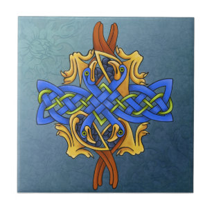 Azulejo Pájaros célticos