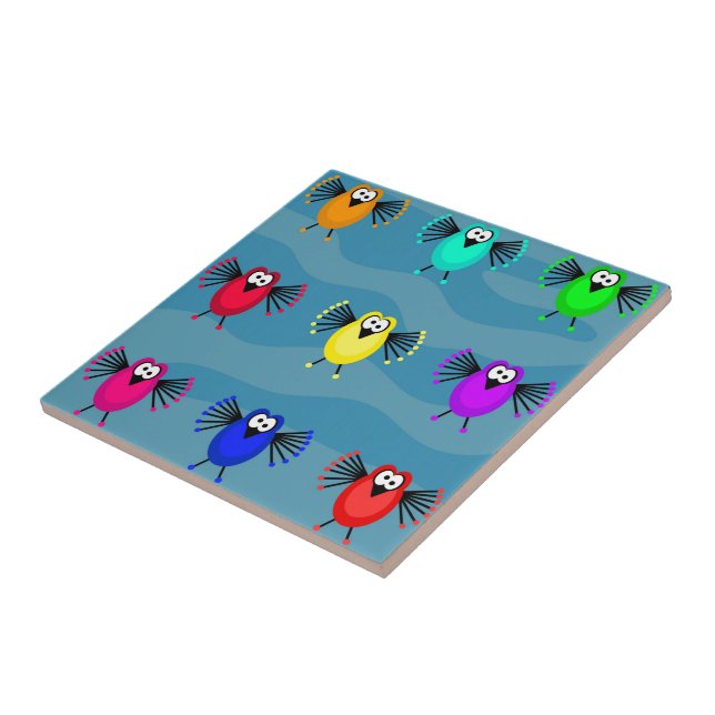 Azulejo Pájaros enrrollados (Lado)