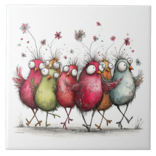 Azulejo pájaros extravagantes