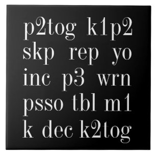 Azulejo PALABRAS DE KNITTING 6x6 Tile cerámico II