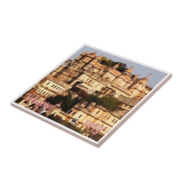 Azulejo Palacio de la ciudad de UDAIPUR, India, Asia (Lado)