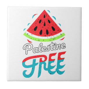 Azulejo Palestina Libre de sandías en rebanadas pacíficas