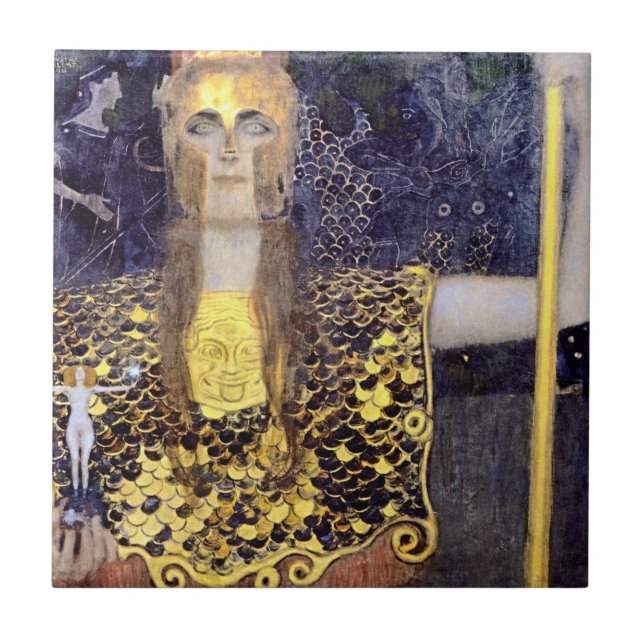 Azulejo Pallas Athena de Gustav Klimt - Arte eterno sobre (Frente)