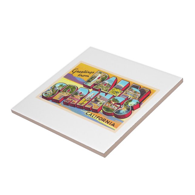 Azulejo Palm Springs California Carta grande postal (Lado)