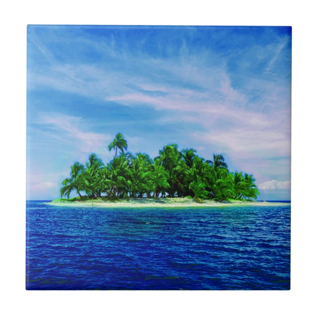 Azulejo Palm Tree Tropical Isle (Frente)