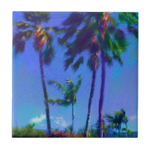 Palm Trepes Tropicales Mosaico Cerámico