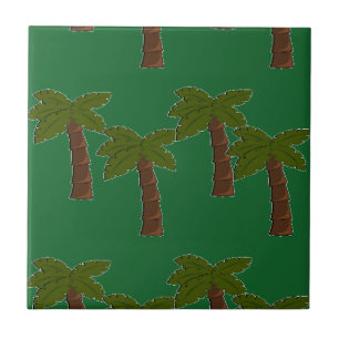 Azulejo Palmeras en verde oscuro