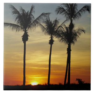 Azulejo Palmeras y puesta de sol, playa de Mindil