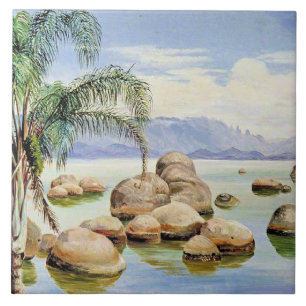 Azulejo Palmeras y rocas, Bahía de Río,