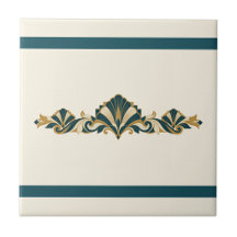 Palmeta Art Déco Friso de Color Personalizado