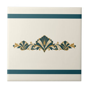 Azulejo Palmeta Art Déco Friso de Color Personalizado