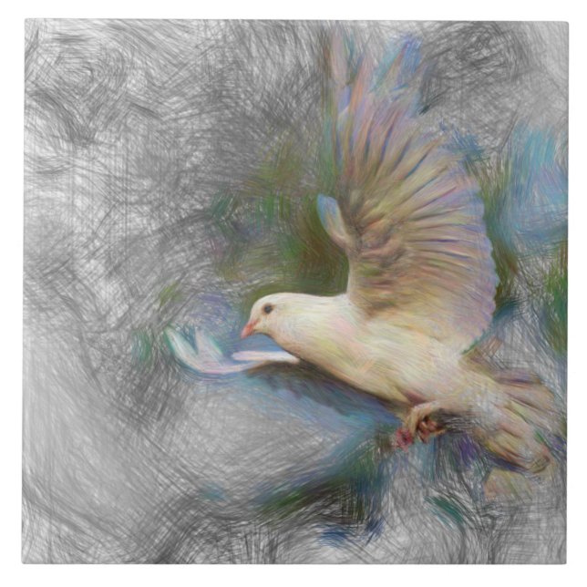 Azulejo paloma artística del animal (Frente)