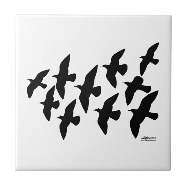 Azulejo Palomas de vuelo volador (Frente)