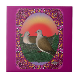 Azulejo Palomas enmarcadas