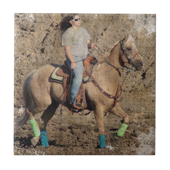 Azulejo Palomino Rodeo Buey Warmup Grunge (Frente)