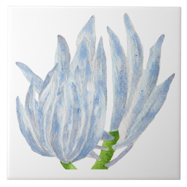 Azulejo Palos de alk azul sobre una tela cerámica (Frente)