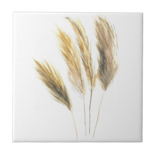 Azulejo Pampas Grass Watercolor botánico Boho