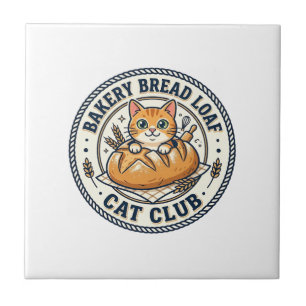 Azulejo Pan de Hogaza de Panadería Gato Gato Regalo para M