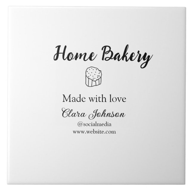 Azulejo Panadería casera añada tu nombre de texto personal (Frente)