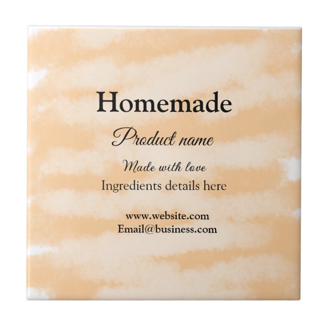 Azulejo Panadería casera hecha con sitio web de texto para (Frente)