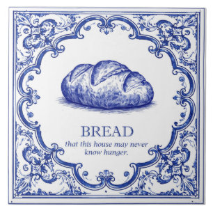 Azulejo Panadería Italiana Bendición Azul