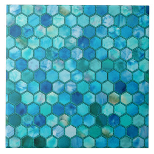 Azulejo Panal de lujo del azul de la aguamarina del