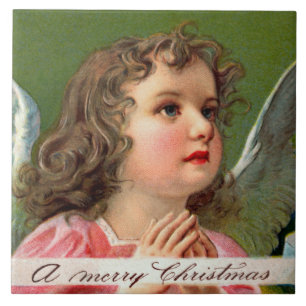 Azulejo Pancarta del Ángel de Oración con Navidades