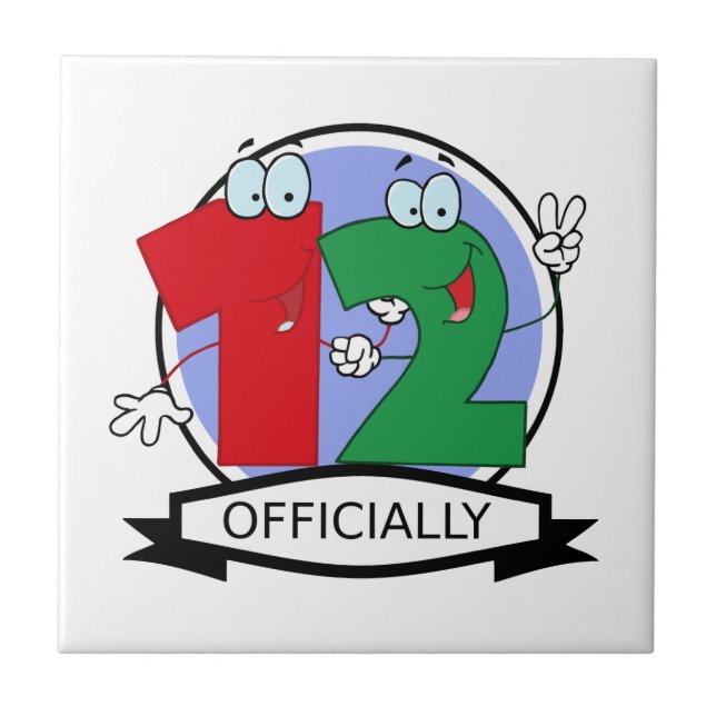 Azulejo Pancarta oficial de cumpleaños 12 (Frente)