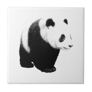 Azulejo Panda blanco y negro