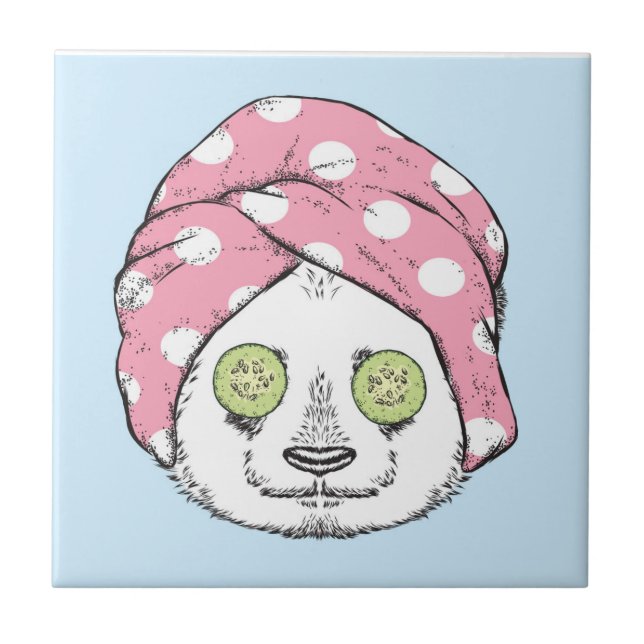 Azulejo Panda En El Spa (Frente)