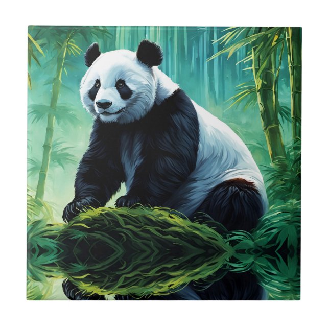 Azulejo Panda gigante en el bosque de Bambú (Frente)