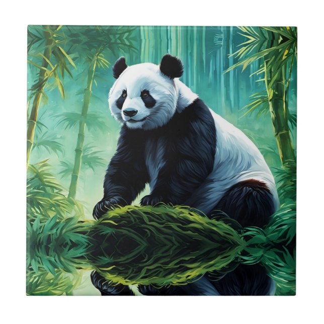 Azulejo Panda gigante en el bosque de Bambú (Frente)