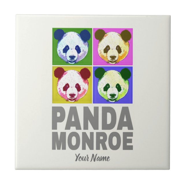 Azulejo Panda Monroe Bear retrato de arte pop (Frente)