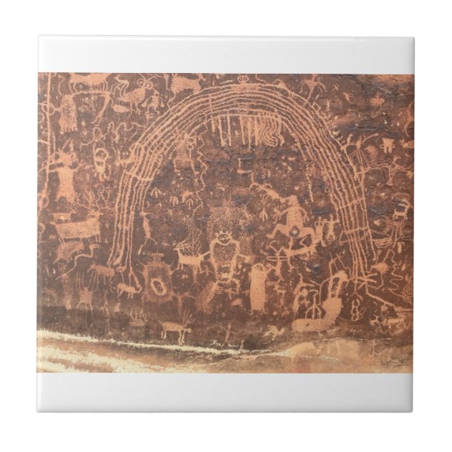 Azulejo Panel de Rochester para petroglifos nativos estado (Frente)