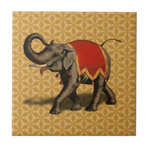 Azulejo Paño del elefante indio w/Red