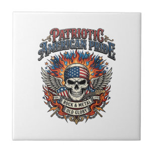 Azulejo Pañoleta Patriótica Rocker Old Glory Música Rock M