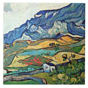 Azulejo Panorama de la montaña de Van Gogh - Les Alpilles