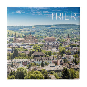 Azulejo Panorama del paisaje urbano de Tréveris Mosela Ale