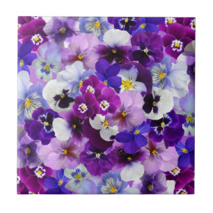 Azulejo Pansitas coloridas, flores de Bonito,