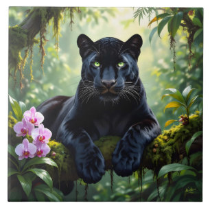 Azulejo Pantera negra en la jungla