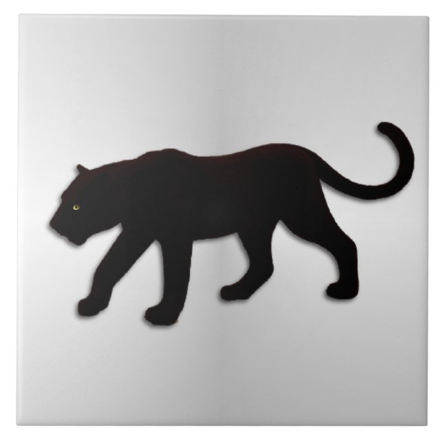 Azulejo Pantera negra en plata (Frente)