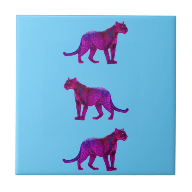 Azulejo Panteras magenta (Frente)